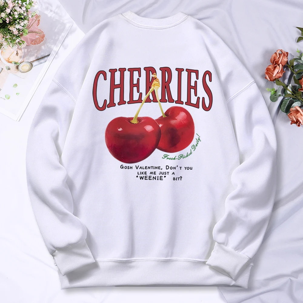 Cherries Cosh Valentine Funny Men Women Hoodie Fashion Crewneck Hoodies Comfortable Loose Sweatshirt Hip Hop Oversized Clothing