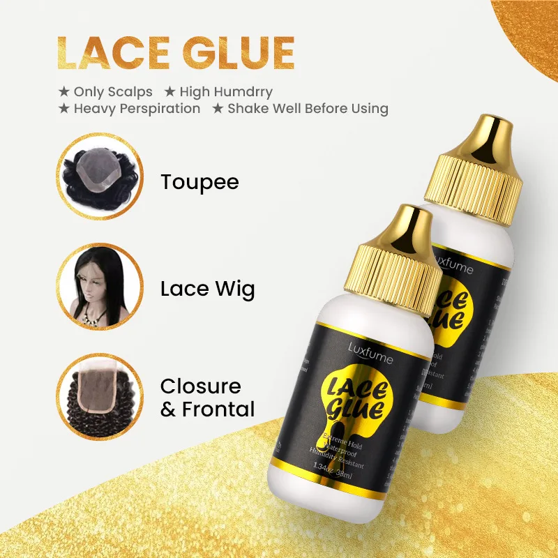 

1.34oz 38ml Lace Wig Glue Hair Replacement Adhesive and Wig Glue Remover 1oz 30ml Combine for Lace Front Wig Hair Extensions