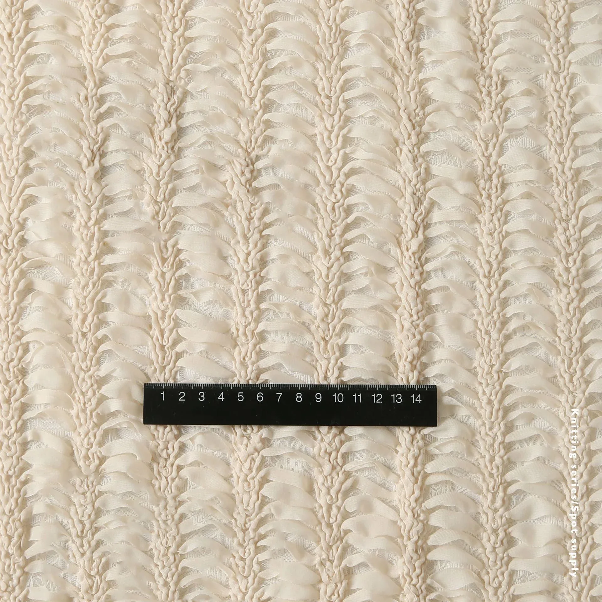 Apricot Fish Bone Rib European Palace Style Double-layer Embroidered Fabric for Party Drees Fashion Designer Fabric French Lace