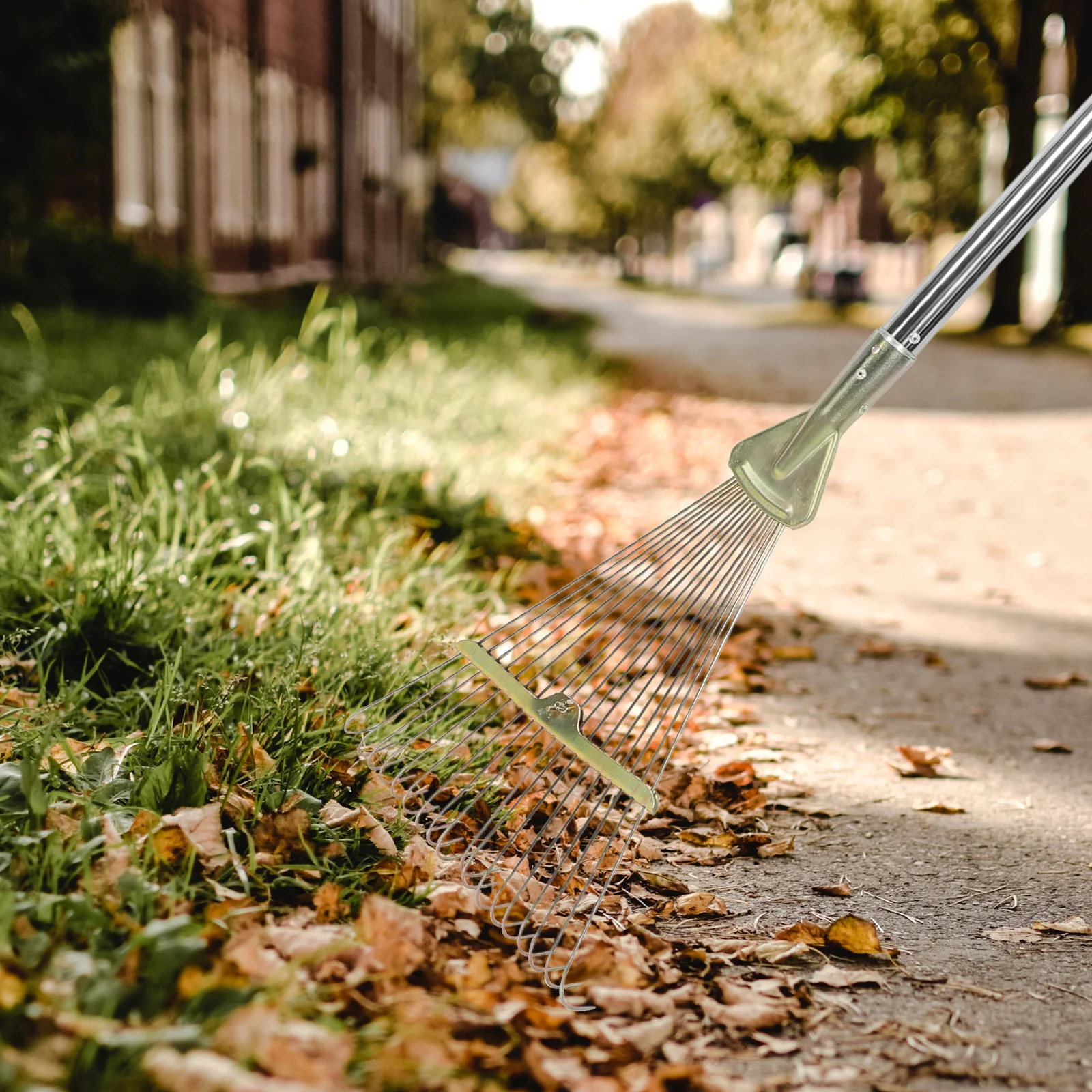 

Retractable Garden Rake Portable Stainless Clean Tool for Home Gardening Camping Hiking Lightweight Durable Outdoor