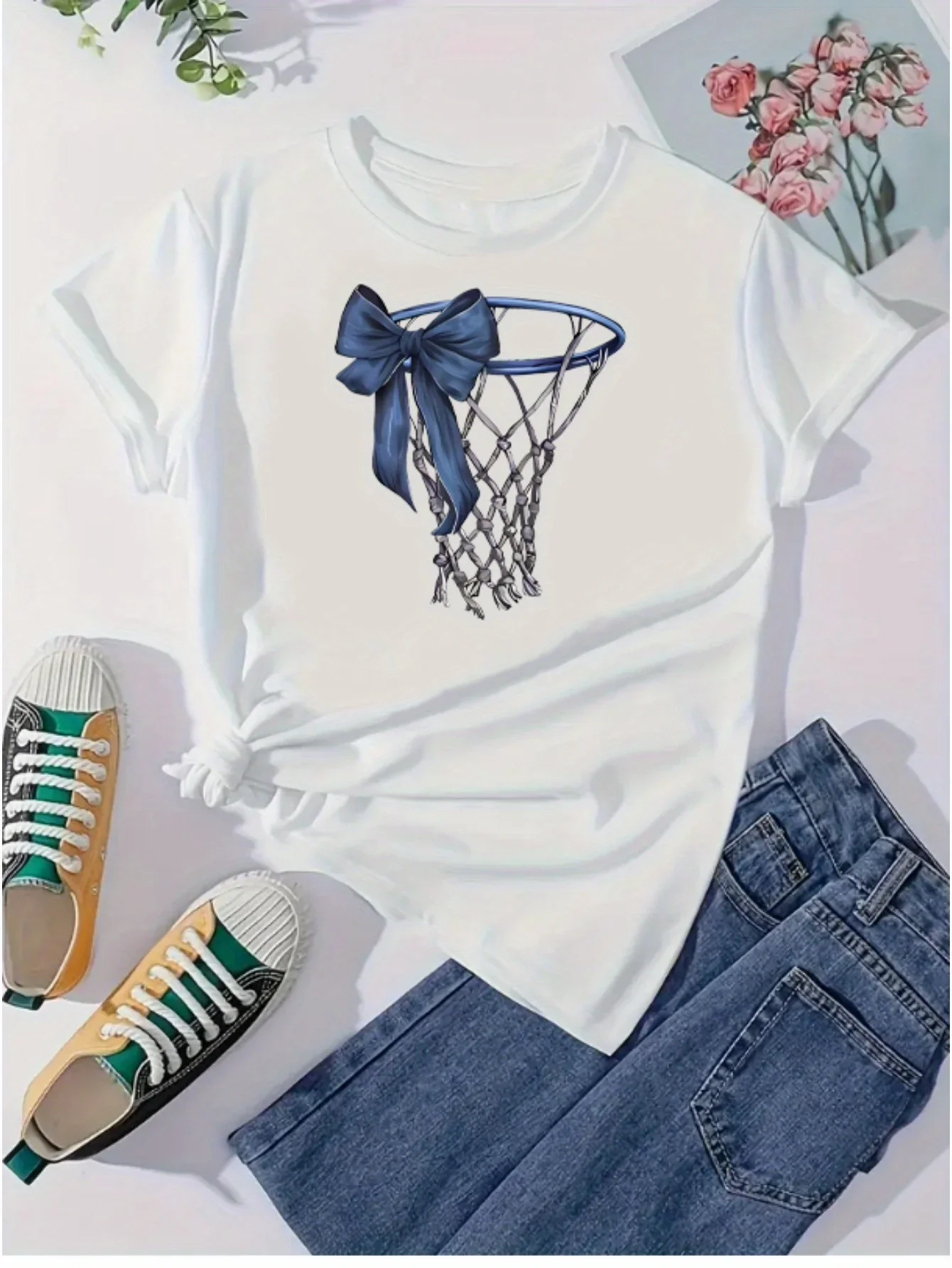 Ladies' Fashionable Casual Sportswear Printed T-Shirt Aesthetic Clothes