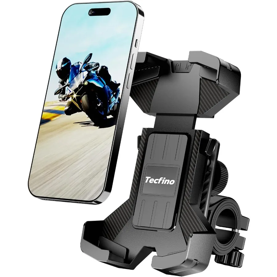

360 Rotatable Motorcycle Phone Mount with 1s Lock Handlebar Clamp for Bicycle Scooter and Motorcycle Accessories Compatible wit