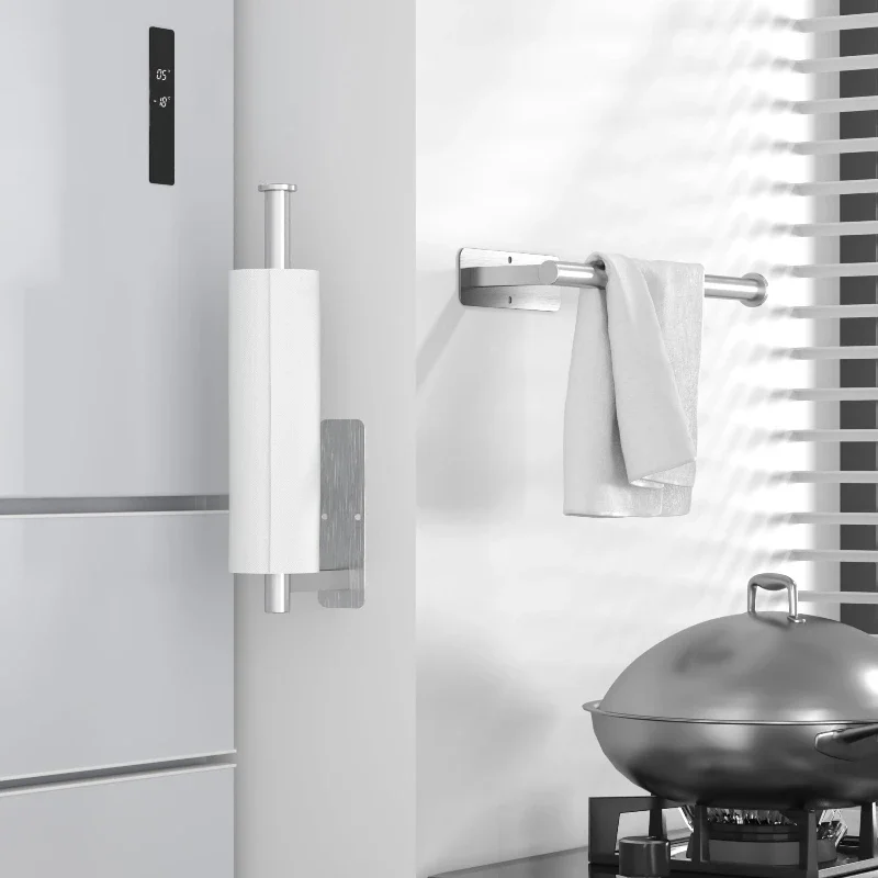 

1Pcs Stainless Steel Toilet Paper Holder Wall Mounted Adhesive Bathroom Kitchen Washroom Organization Storage