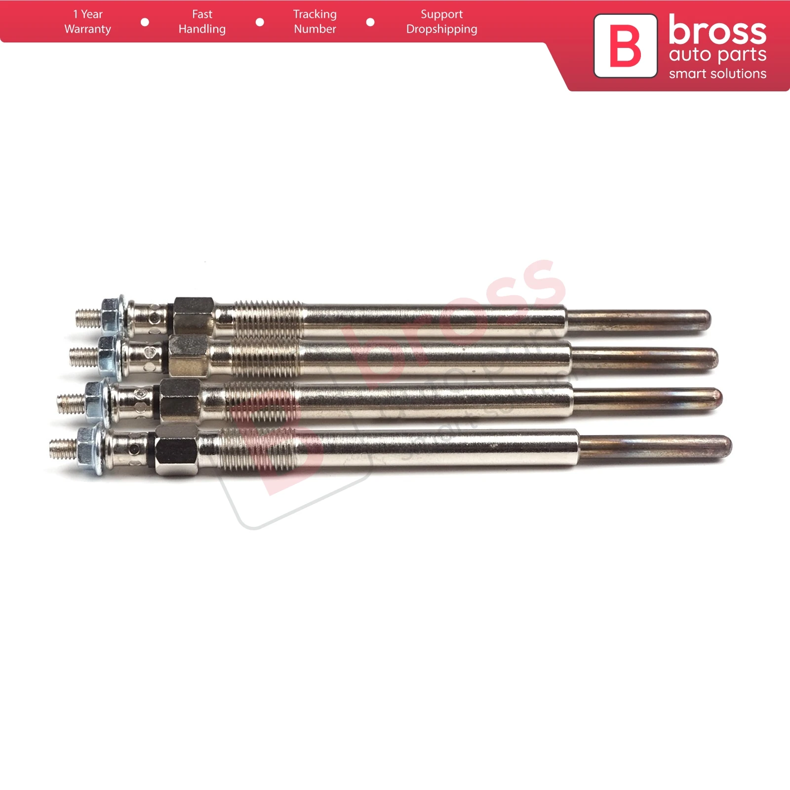 Bross Auto Parts BGP1-1 4 Pcs Heater Glow Plugs 596019, 1148105, GX4118 for Citroen Toyota Ford Peugeot Mazda Volvo Suzuki Mini