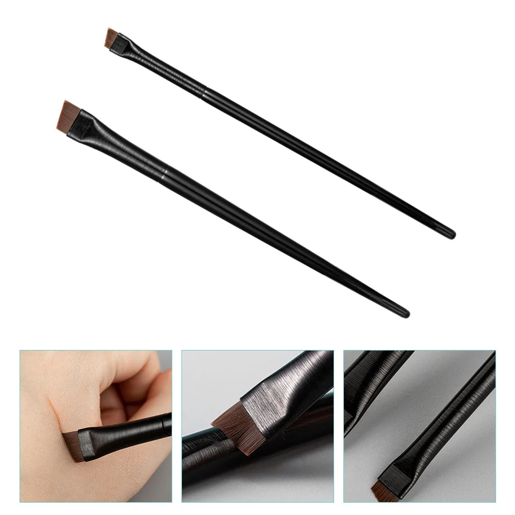 3 Sets Make-up-Zubehör, abgewinkelter Eyeliner-Pinsel, ultrafeines Augenbrauen-Werkzeug, bequemer Griff, tragbares Design für natürliche Augenbrauen