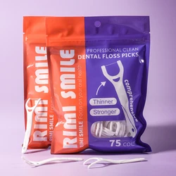 75PCS/BAG Posterior Dental Floss Rod - Oral Care Floss Rod