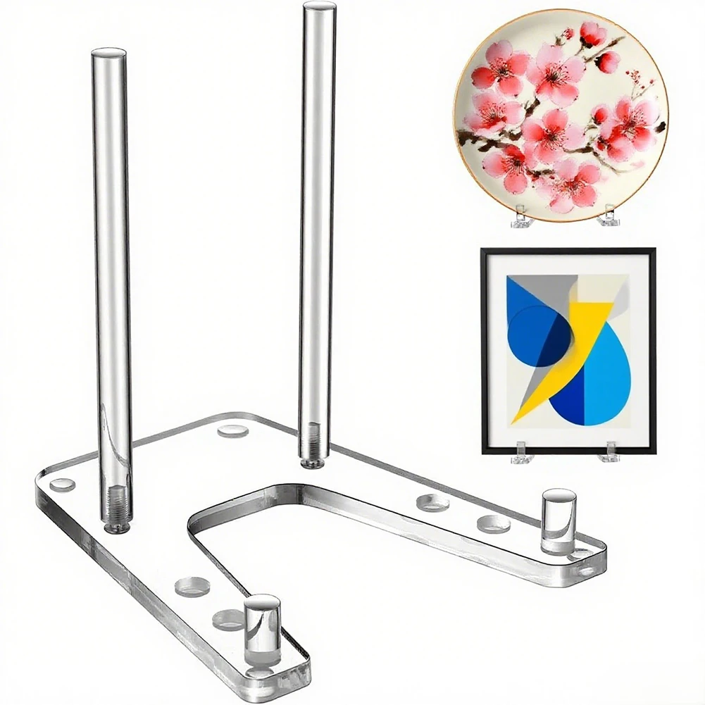 

Transparent Adjustable Acrylic Display Stand 6 Inch for Plates Photos Artworks with Customizable Angle and Easy Setup