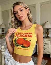 2024 new fashion ladies y2k cherry print casual vest ladies