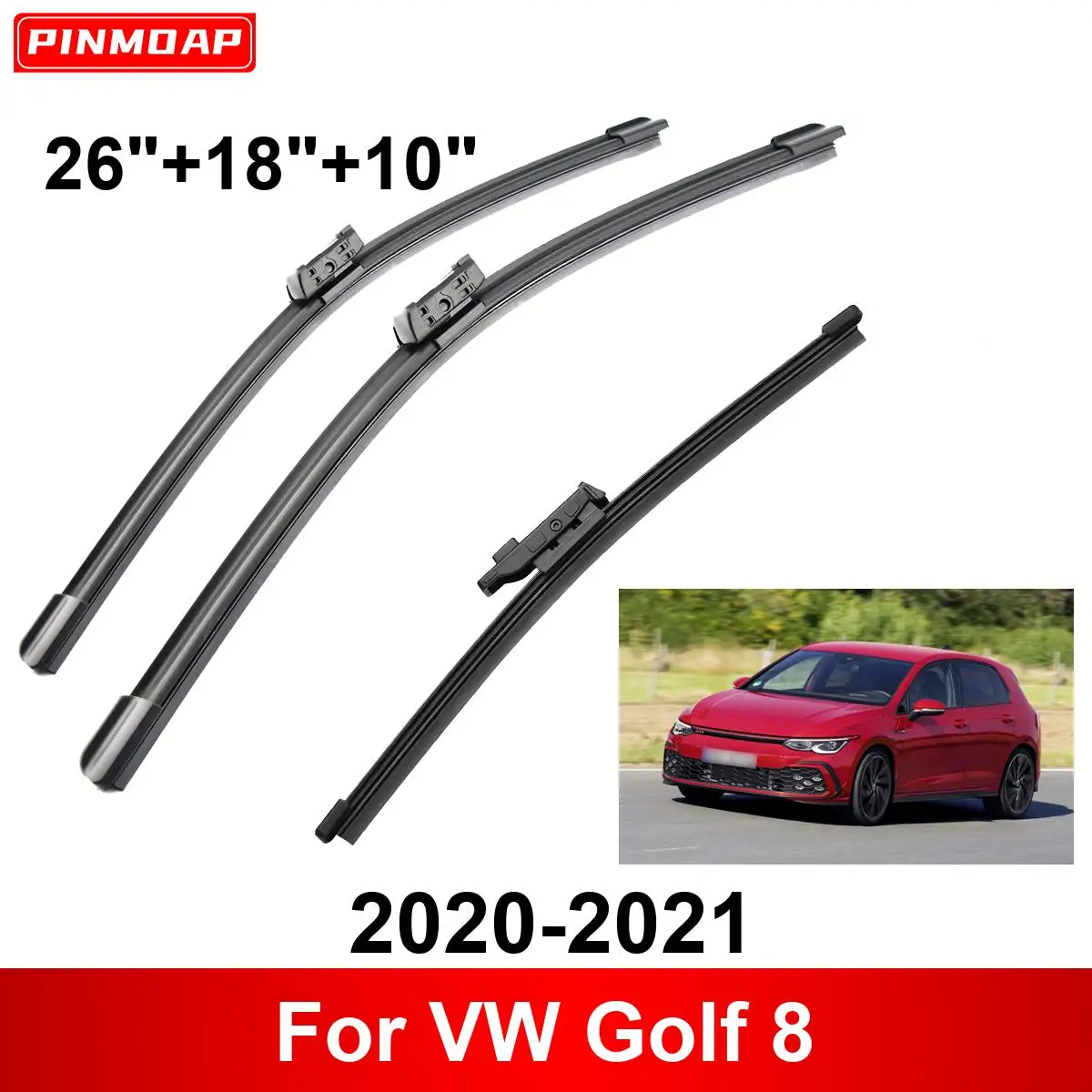 3PCS Car Wiper For VW Golf 8 2020-2021 Front Rear Wiper Blades Brushes Auto Accessories 2020 2021