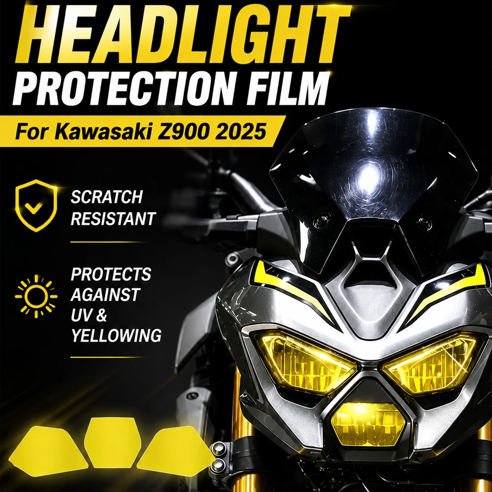 Para Kawasaki Z900 2025: Película Protectora de TPU Autorreparable para Pantalla de Instrumentos, Adhesivos para Faros Delanteros y Traseros