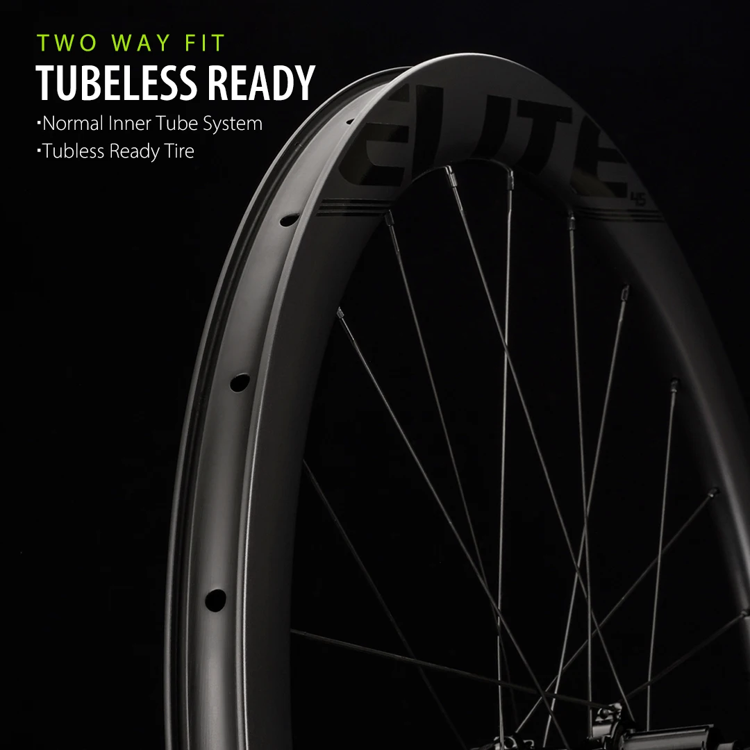 ELITEWHEELS EDGE Gravel Wheels Ultralight 1356g Road Disc Carbon Wheelset  RIM Depth 45mm HUB Wing 20 Spoke For Racing Bike