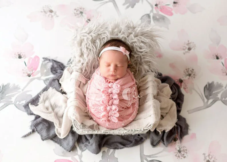 90x170cm Baby Wraps Newborn Photography Props Posing Swaddle With Pearls Soft Infant Cotton Linen Cloth Blanket Studio Accessori