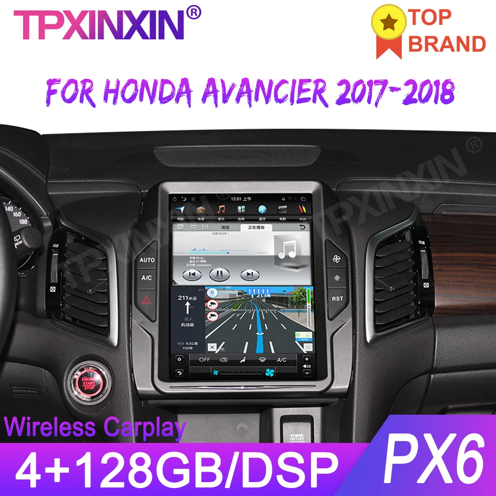 

Автомобильный GPS-навигатор в стиле Tesla на Android для HONDA AVANCIER 2017-2019, автомобильная стереосистема, мультимедийный плеер, автомобильное радио 4 + 128G