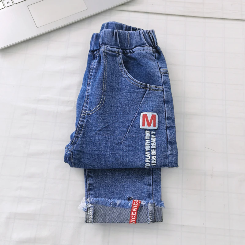 IENENS Autumn Boy's Stertch Jeans Kids Denim Long Pants Spring Slim Jeans Young Boy Cowboy Trousers Elastic Waist Pants 5-13Y view 4