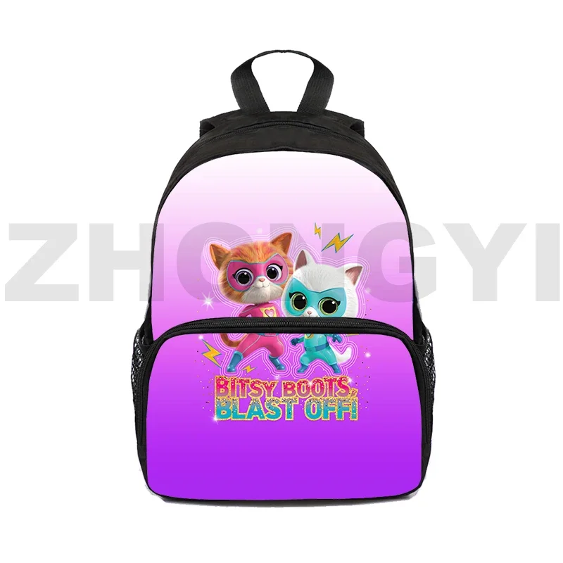 

3D Print Cute Cartoon SuperKitties Backpacks for School Teenager Girls 12/16 Inch Bookbag Anime Kindergarten Mini Bag Travel Bag