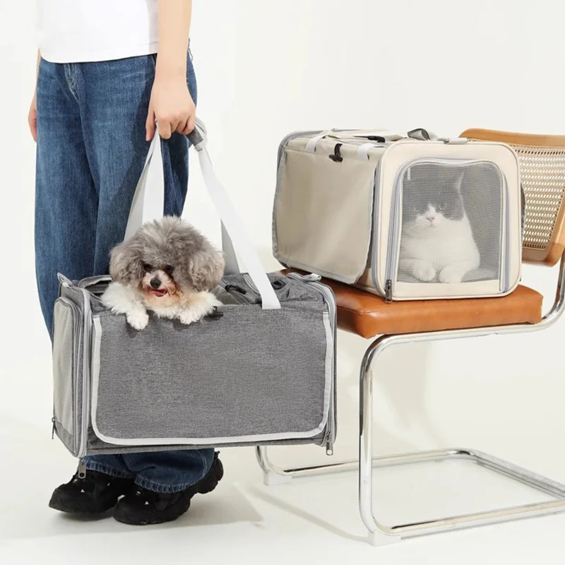 

Pet Bag for Going Out Portable Bag Foldable Car One Shoulder Portable Cat Bag with Large Capacity Two Cats Going Out