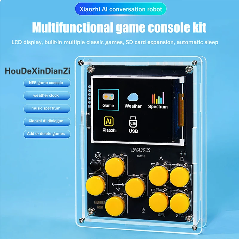 diy-lcd-display-game-console-electronic-kit-multifunctional-weather-clock-ai-robot-welding-practice-kits