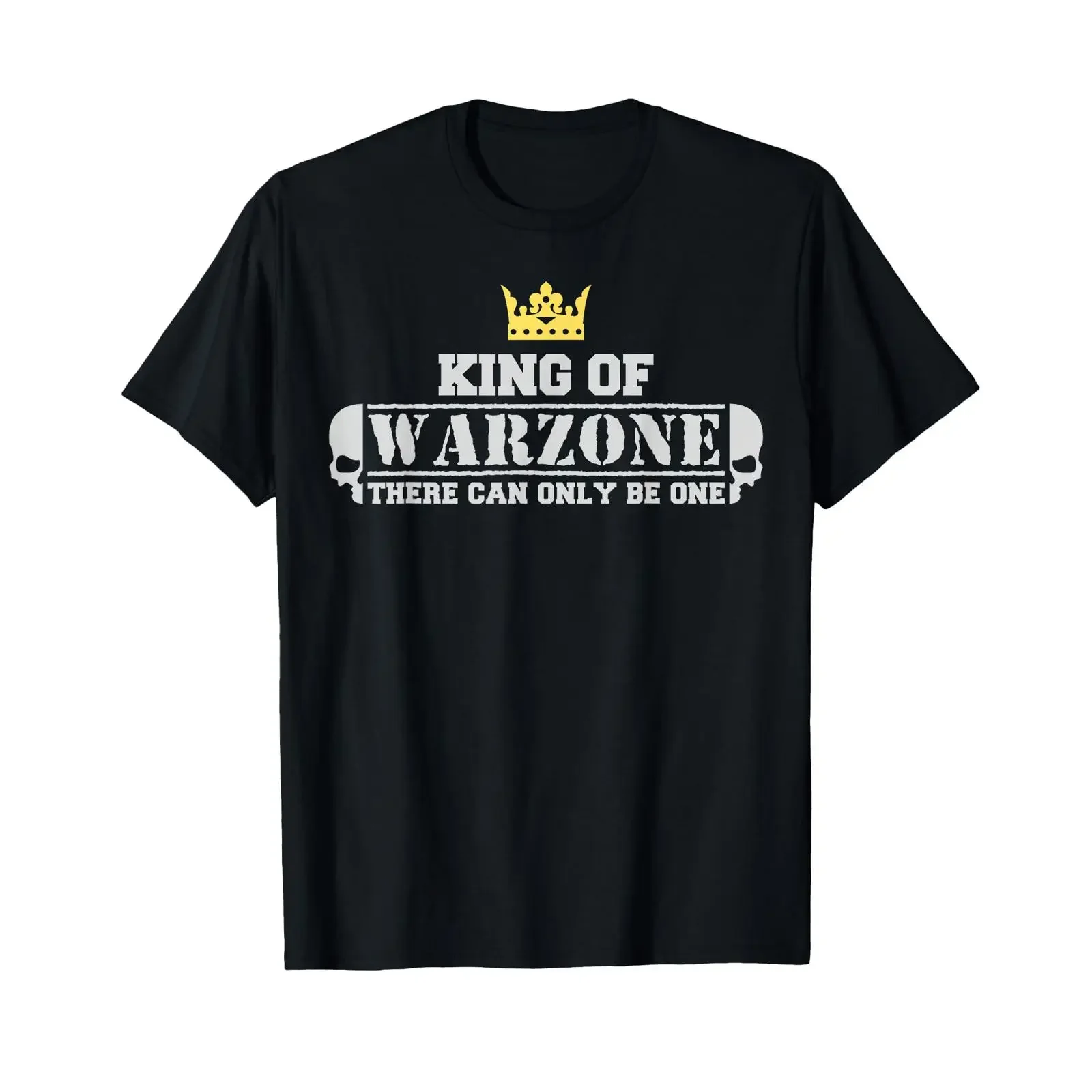 T-shirt de jeu vidéo King of Warzone pour homme, style vintage, délavé, unisexe, confortable, respirant et doux