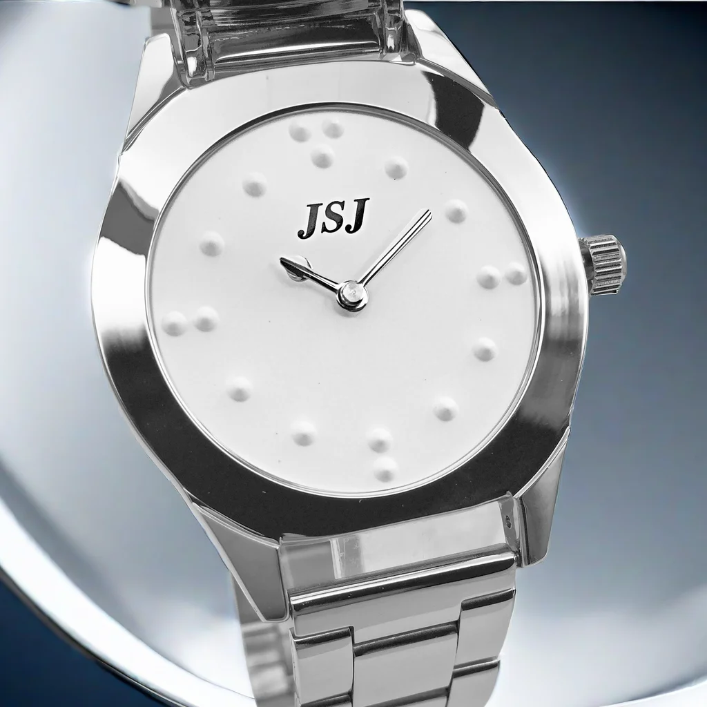 触覚腕時計 - 盲人及び視覚障害者向け 隆起ポイント文字盤搭載