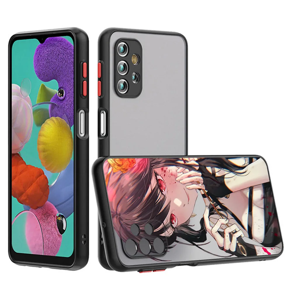 Phone Case For Samsung S24 Note20 S23 S22 S21 S20 S10 A54 A71 A72 A73 5G Ultra fe Anime Spy Family Girl Black Translucent Cover