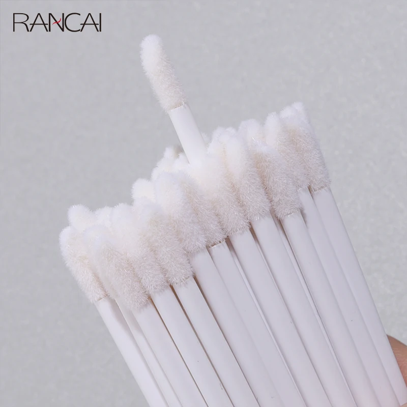 RANCAI – pinceaux de maquillage jetables, 50 pièces, brosse à lèvres, applicateur de Mascara pour les yeux, baguettes de rouge à lèvres, nettoyage des cils, cosmétique, outils de maquillage