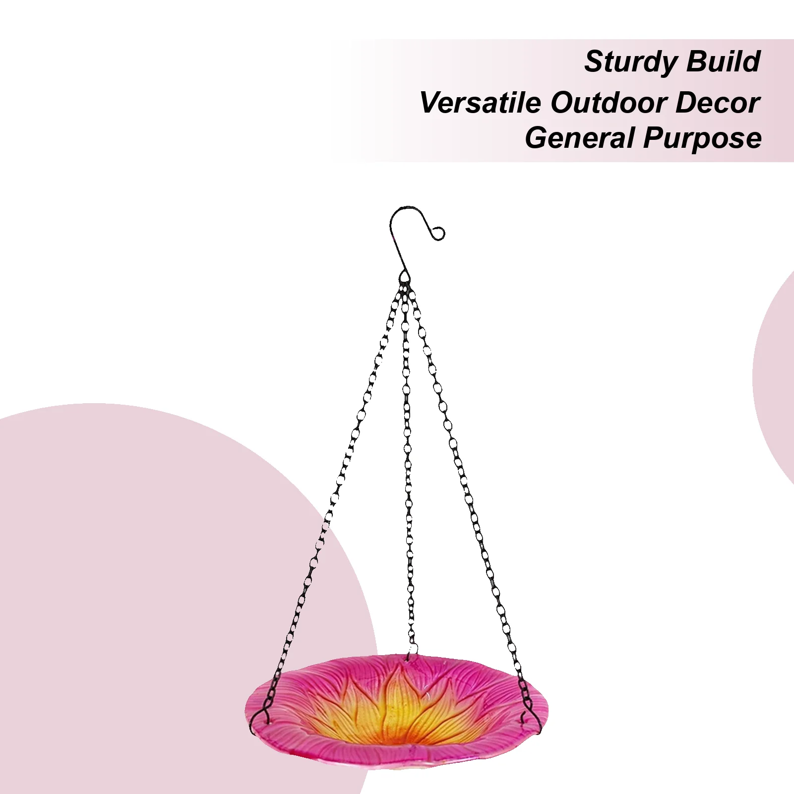 

Bird Bath Bowl 8 Inches Flower Shape Suspending Birdbath Basin For Lawn Backyard Patio Wildlife Outdoor Yard Balcony Nature