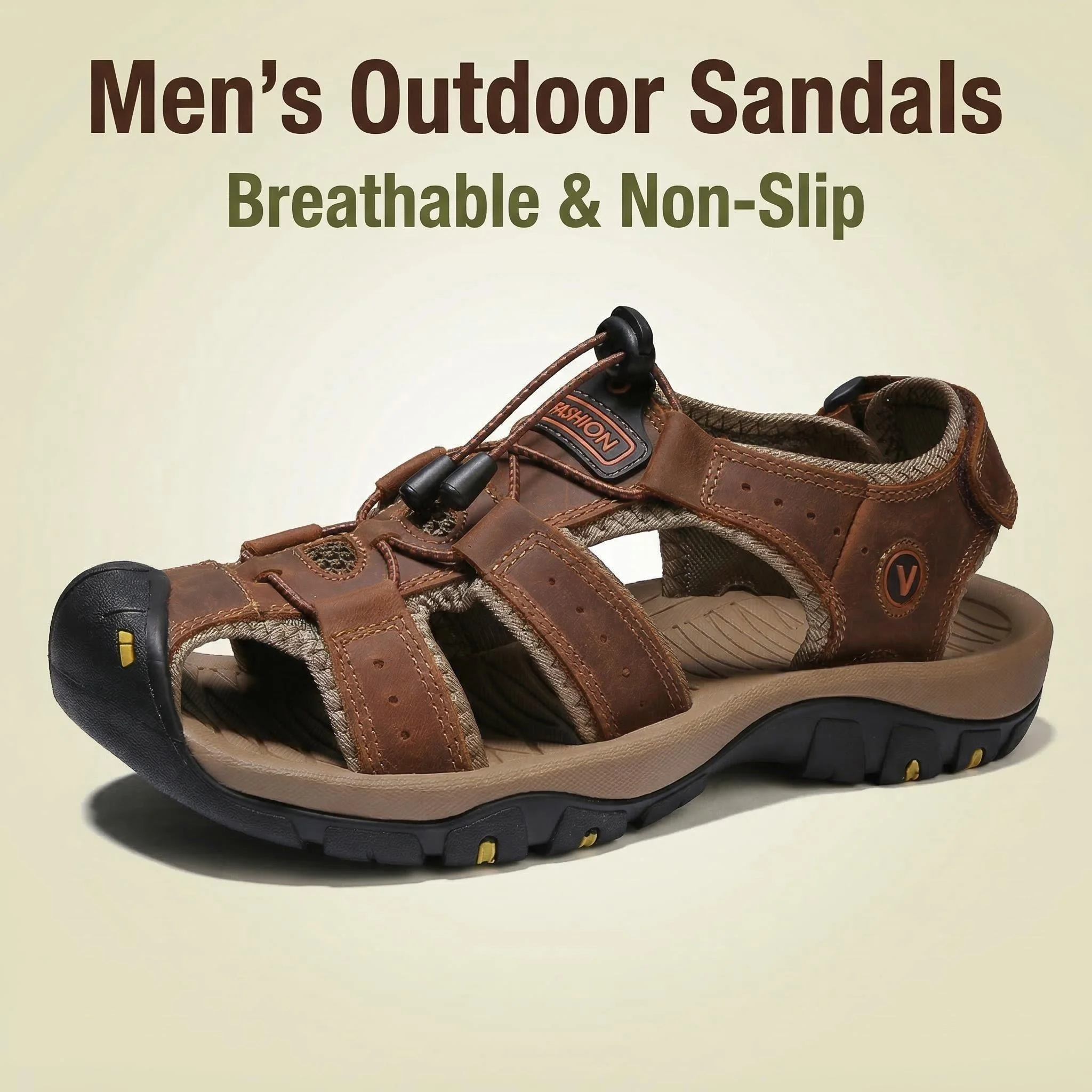 

Summer Men Casual Sandals Beach Outdoor Leather Fashion Slippers Trekking Hiking Climbing Fishing Comfortable Classic Roman