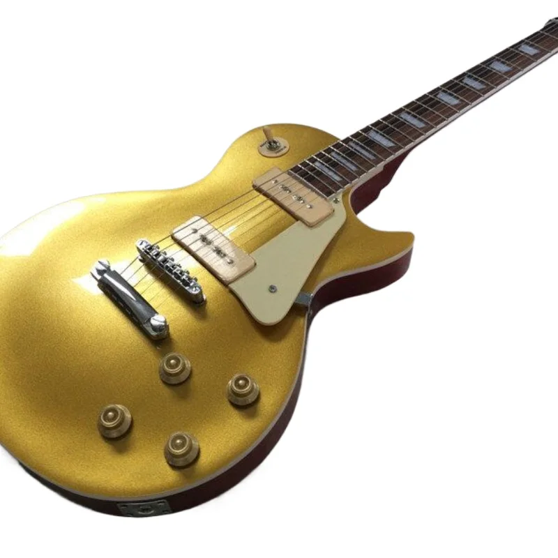 Manufacturer direct sales integrated LP electric guitar front gold retro string button, customizable