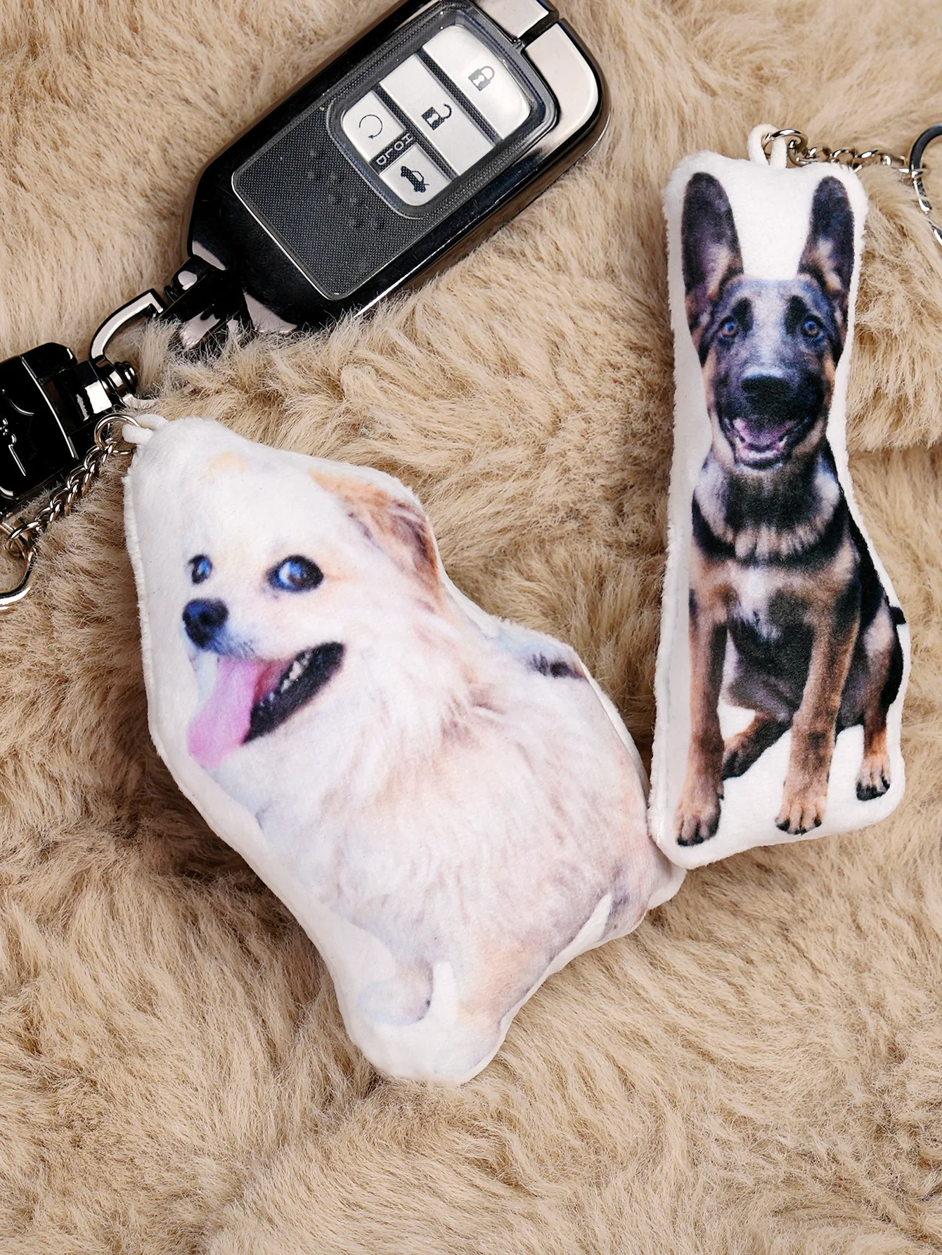 Custom Photo Pillow Keychain Personalized Pet Photo Keychain Dog Cat Lover Gift Cute Plush Keychain Couple Gift Anniversary Gift