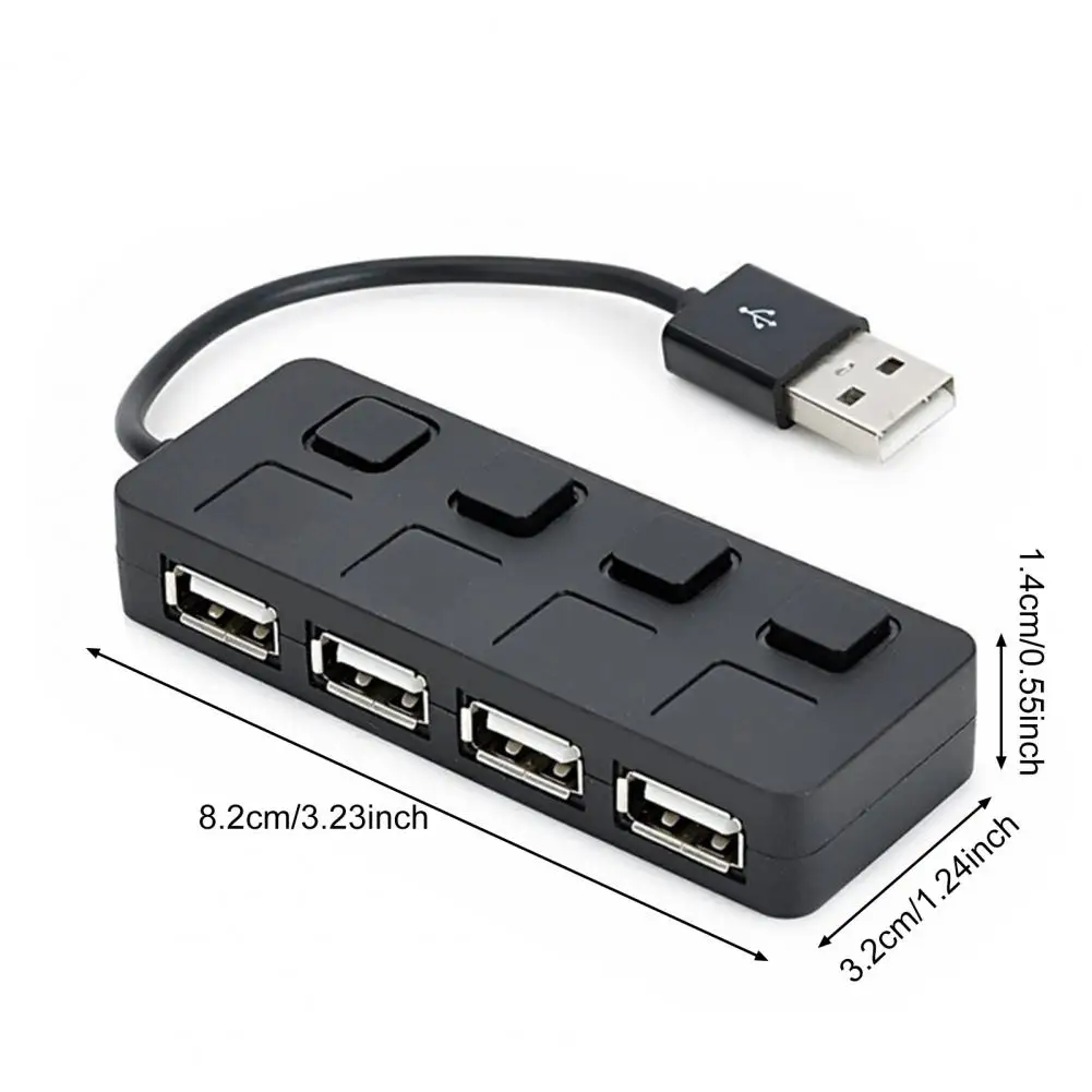 Hub usb 4 portas 4 portas usb 2.0 hub expansor com adaptador de alimentação para computador portátil multi divisor para windows estender disco rígido