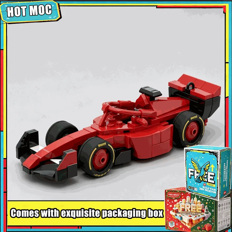 New 162PCS Red Form Racing Car Model Speed F1 Style Vehicle Building Blocks Creative Assembly Educational Collectible Home Gift