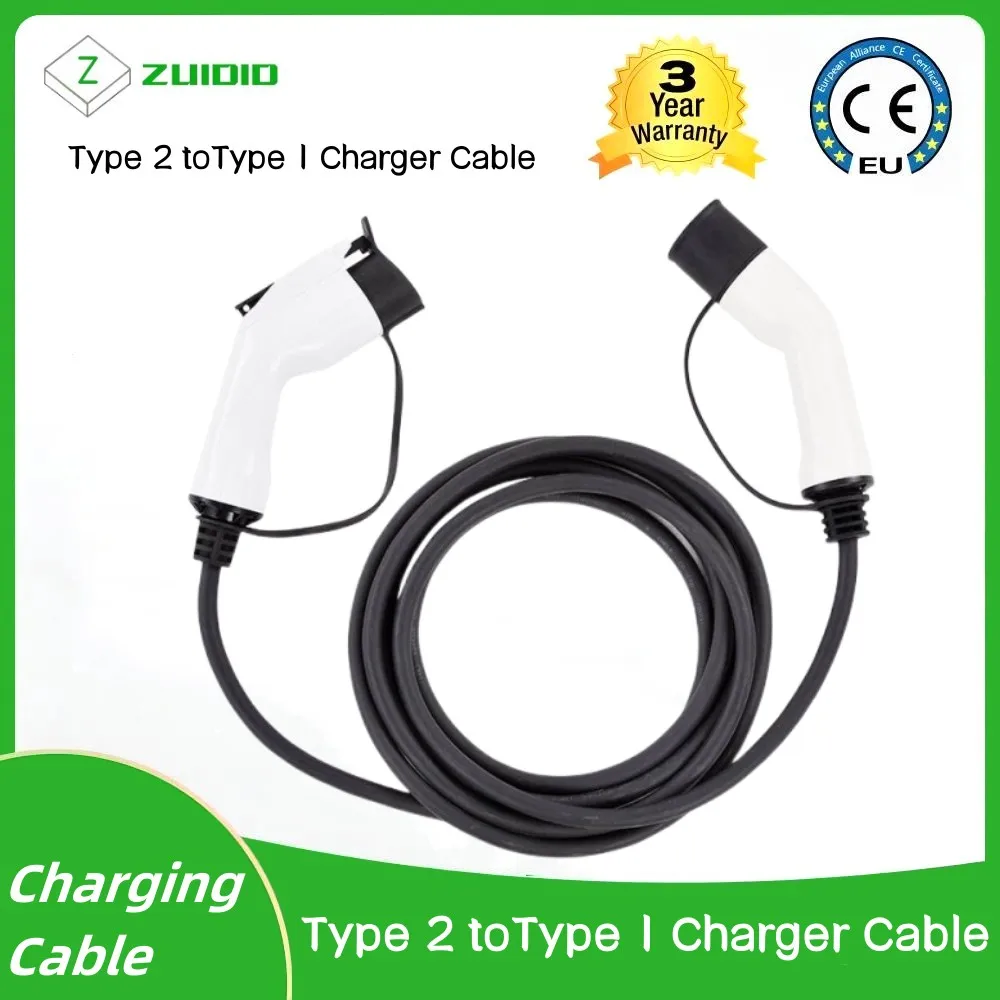 32A 1 Phase Type2 to Type1 Charger Cable EV Charging Cable Electric Vehicle Cord for Car Charger Station