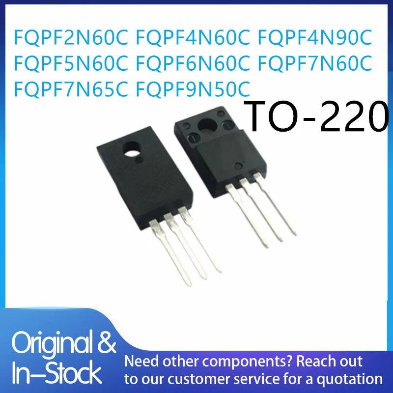 (10piece)100% New FQPF2N60C FQPF4N60C FQPF4N90C FQPF5N60C FQPF6N60C FQPF7N60C FQPF7N65C FQPF9N50C TO-220 Chipset