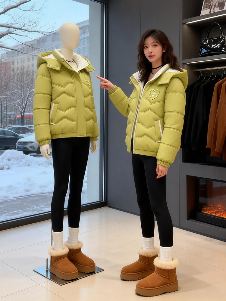 เสื้อโค้ทผู้หญิงมีฮู้ด บุผ้าฝ้ายออร์แกนิค  แฟชั่นสำหรับฤดูหนาว  ใส่ได้หลากหลาย  ป้องกันรังสียูวี