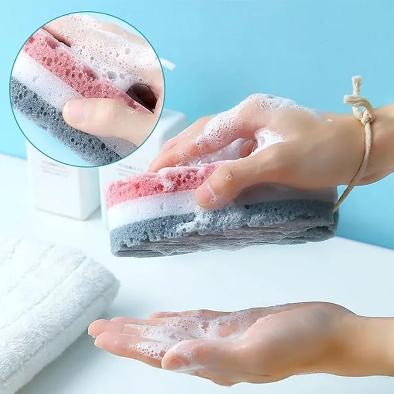 1/4 قطعة كرة استحمام الإسفنج دش فرك الجسم كله التقشير تدليك فرشاة الغسيل فرشاة الجسم الإسفنج فرشاة اكسسوارات الحمام