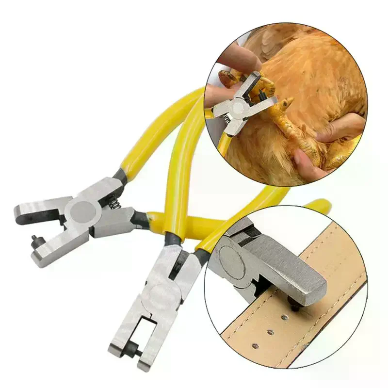 Universal 2mm Wingband Plier Applicator Chick Toe Puncher Stainless Wingband Plier Belt Leather Punching Antiques Puncher Tool