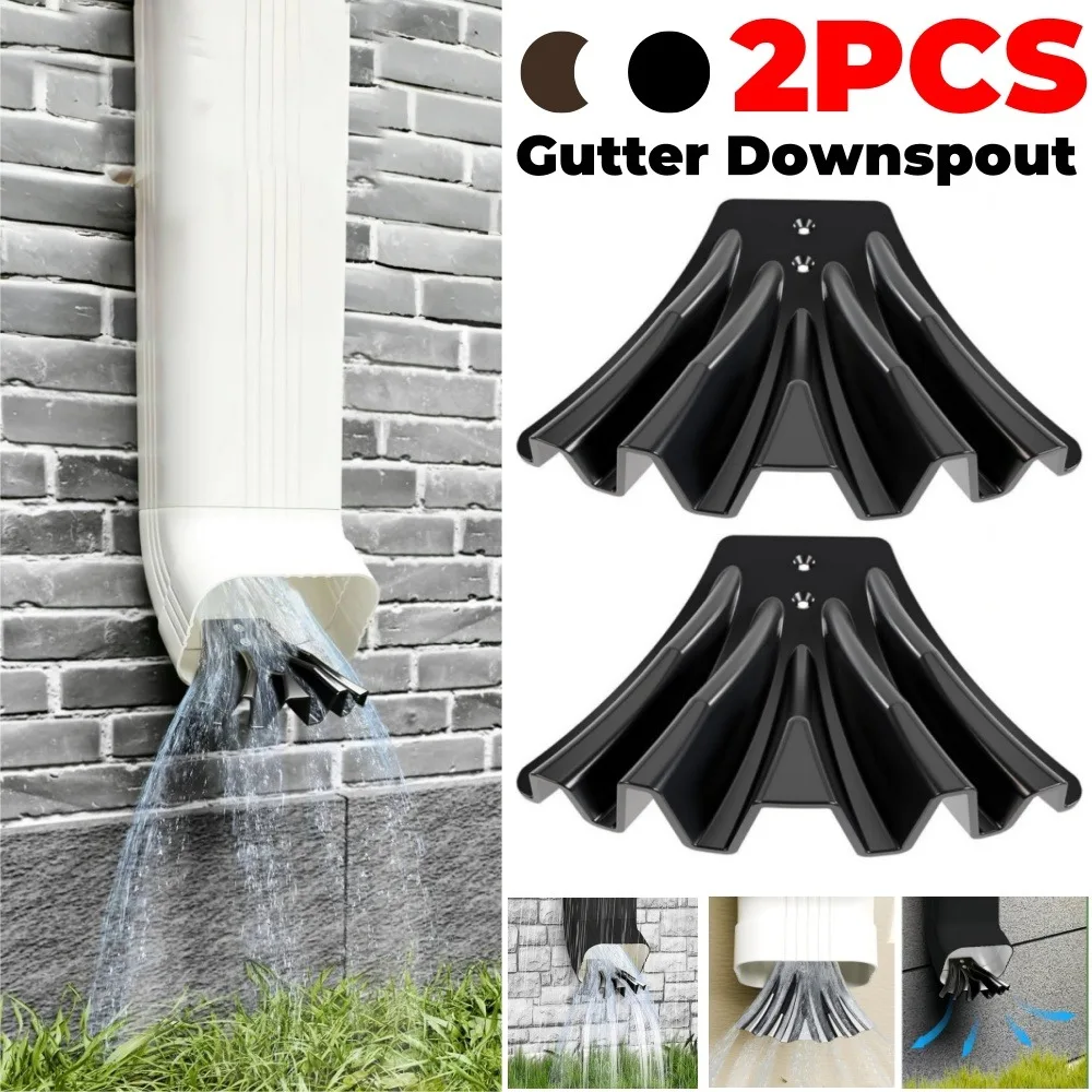 Pengalih Downspout Talang Tahan Karat Talang Downspout Memperpanjang Alat Dispersal Air Hujan untuk Rumah Rumput Rumah Pertanian Halaman Belakang