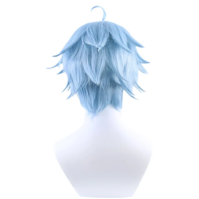 原神 Xue Rong You Zong Chong Yun コスプレウィッグ 神話的悪魔と奇妙な物語 アイスブルー カール付き