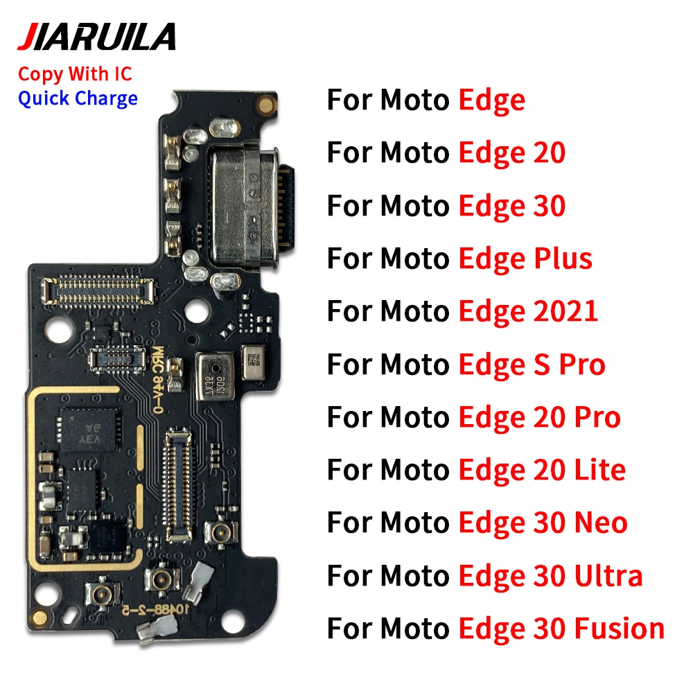 10 Pcs For Moto Edge 20 Lite Pro Edge 30 Fusion Neo S Pro 2021 USB Charging Port Dock Charger Plug Connector Board Flex Cable