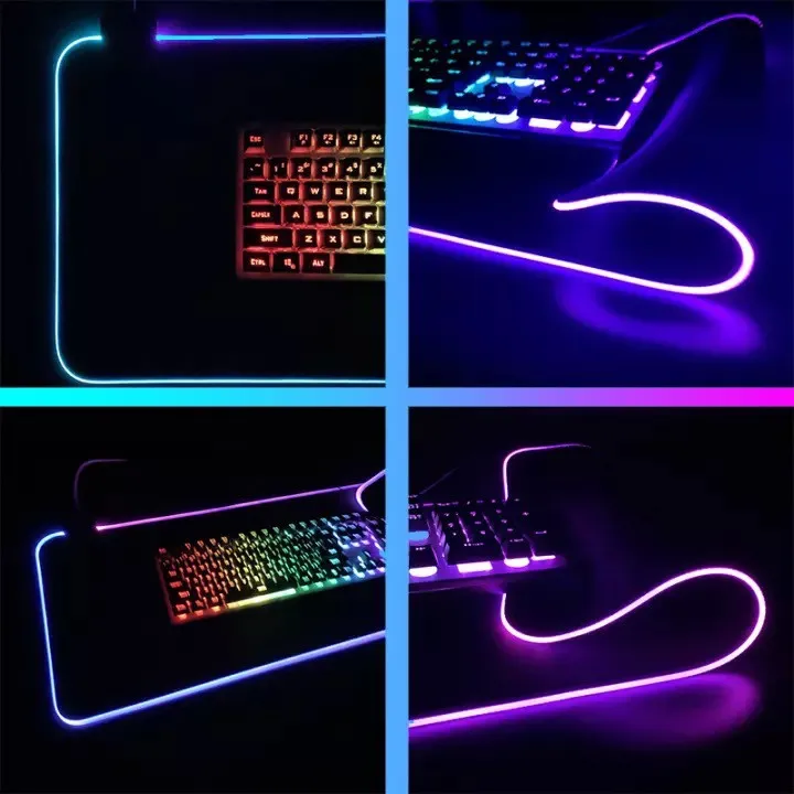 Mrglzy Diy Custom Rgb Muismat Spel Tafel Pad Computer Muismat Led Achtergrondverlichting Muismat Toetsenbord Pad Usb Gloeiende muismat