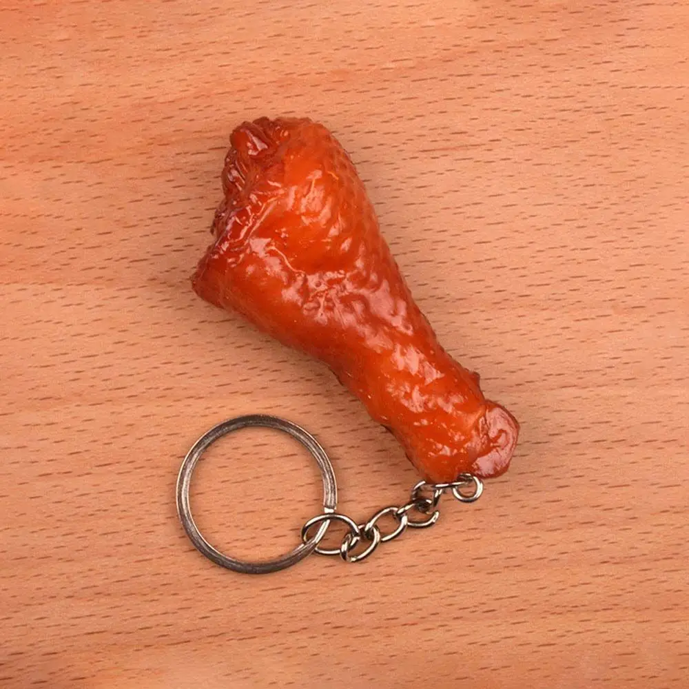 Funny Chicken Wings Pork Belly Trotters Roast Chicken Fashion Jewelry Bag Pendant Fast Food Key Ring Simulation Food Keychains