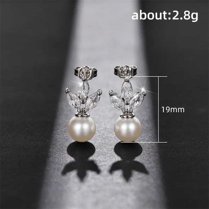 Huitan Hot Trend Simulated Pearl Stud Earrings for Women Modern 2022 Design Fashion Versatile Lady\'s Earrings Drop Ship Jewelry