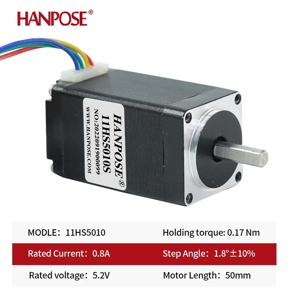 Hanpose 1 шт. NEMA11 шаговый двигатель 0,17 Нм 50 мм 11HS5010 1,8 градуса 50 мм шаговый двигатель постоянного тока для различных инструментов 28 шаговый двигатель