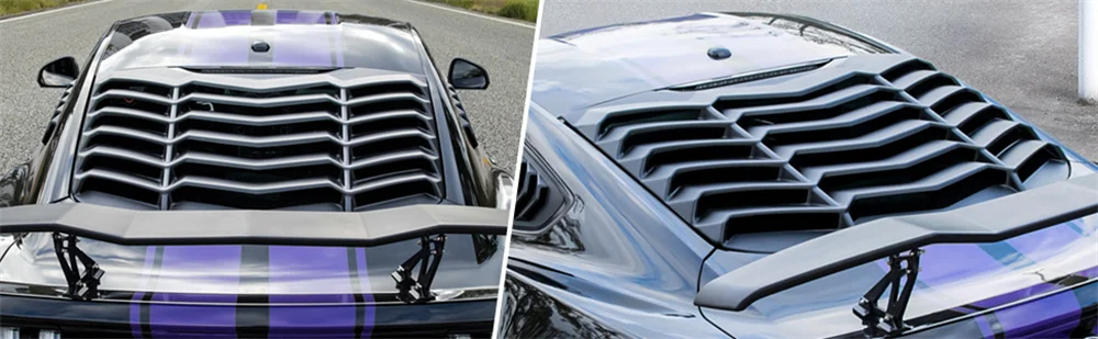 Hintere Seiten fenster lamellen für Ford Mustang 2015-2017 Windschutz scheibe Sonnenschutz abdeckung Entlüftung GT Lambo-Stil Custom Fit Allwetter abs – Detail 21