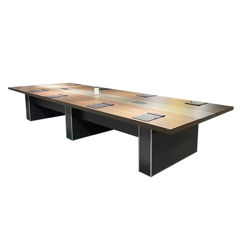 Konferenztisch, langer Tischstreifen, einfache moderne Tisch- und Stuhlkombination, Empfangswerkbank, Verhandlung und Schulung,