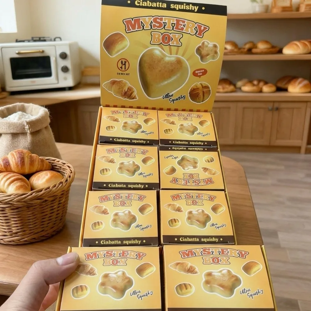 8PCS Simulated Food Simulated Bread Squishy Soft Wet Squeeze Slow Rebound Simulated Bread Fidget Slow Rising Cute