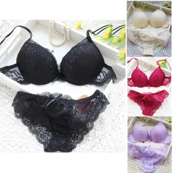 Woman Lace Transparent Underwear Sexy Lingerie Fairy Embroidery Brief Sets Delicate Bra Kit Push Up Breves Sets Erotic Bra New