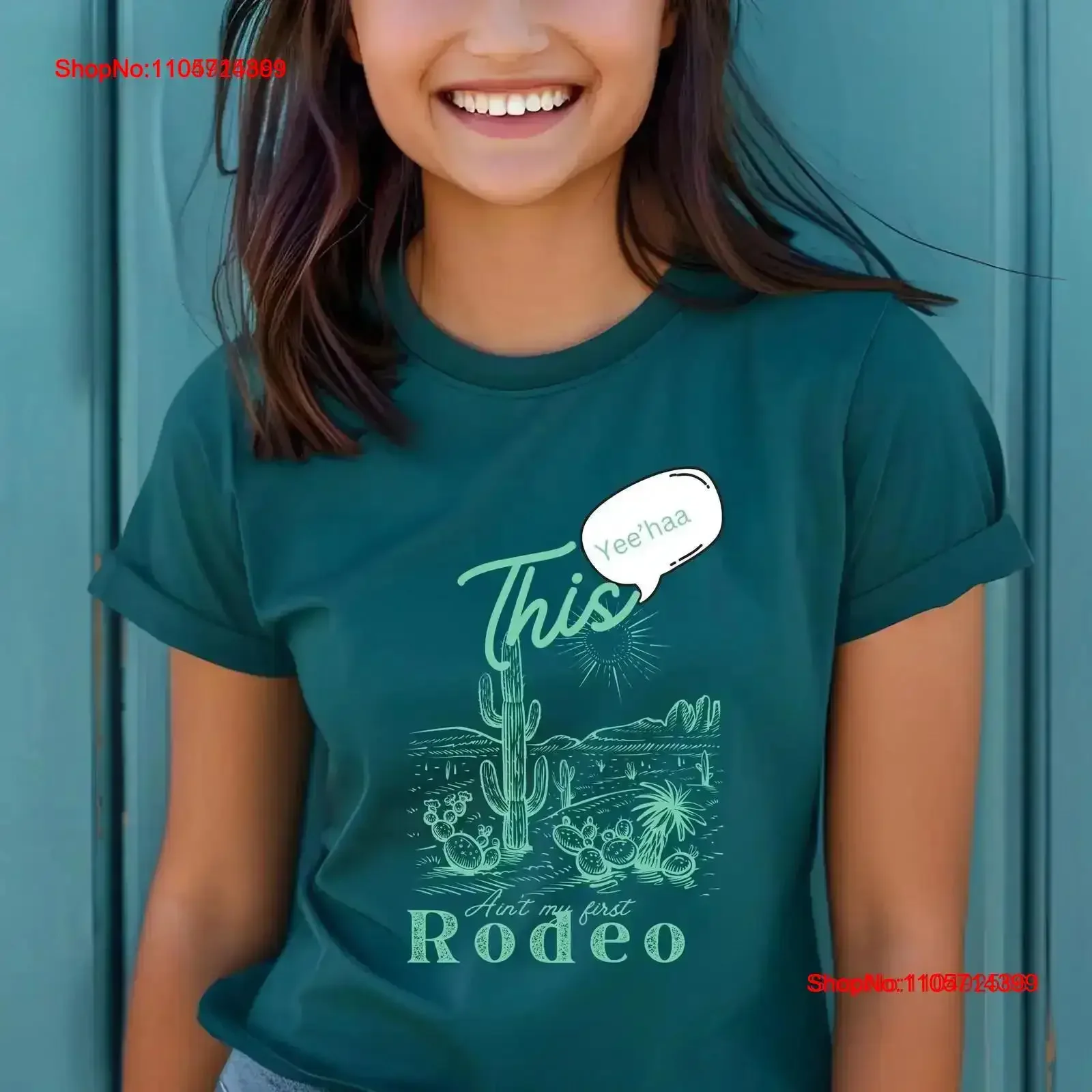 Rodeo Pro T Shirt This Ain't My First Trendy Western for Shirtn Girls Cowgirl Fashion Statement vintage Washed Stretched