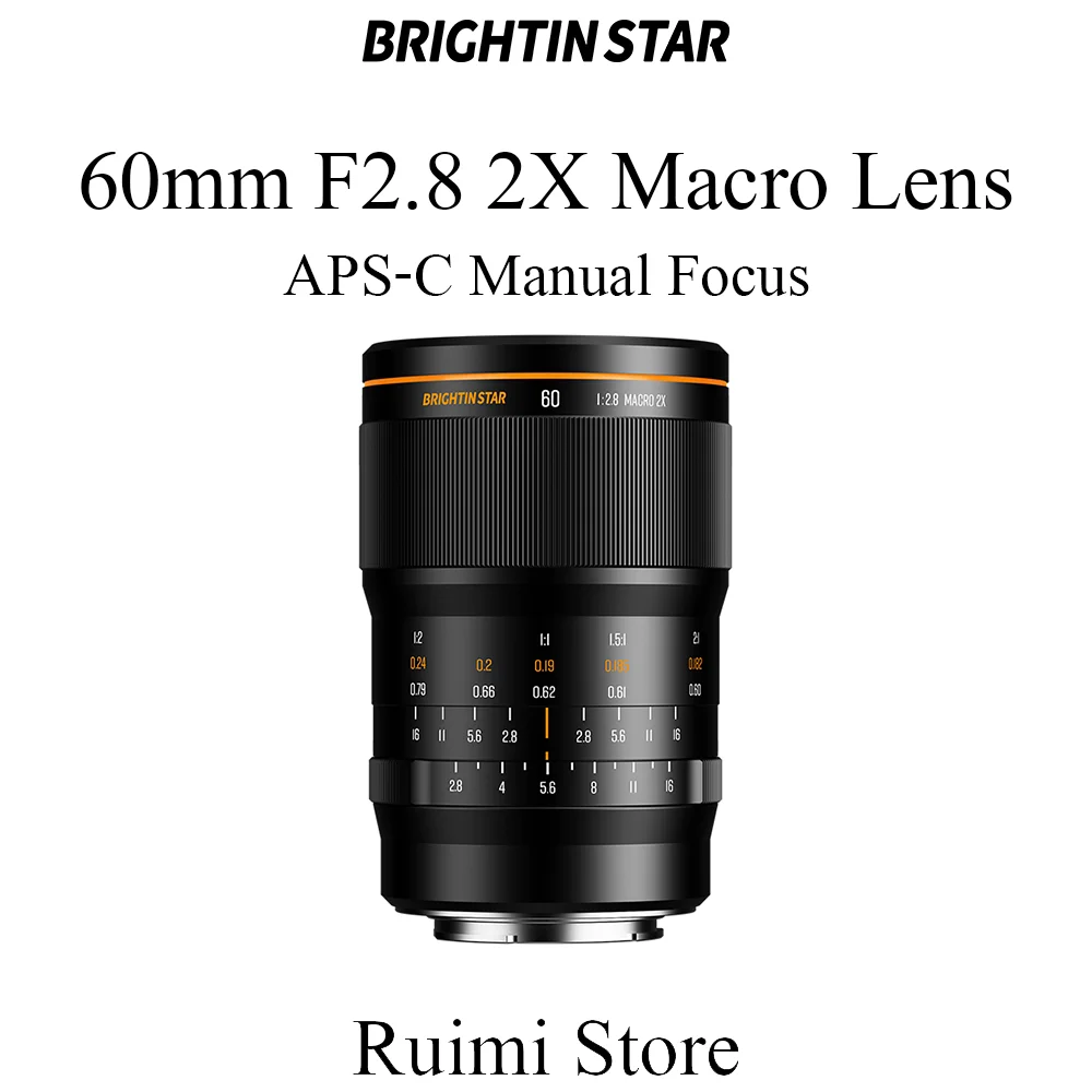 Brightin Star 60mm F2.8 2X Vergrößerungs-Makroobjektiv APS-C Manueller Fokus