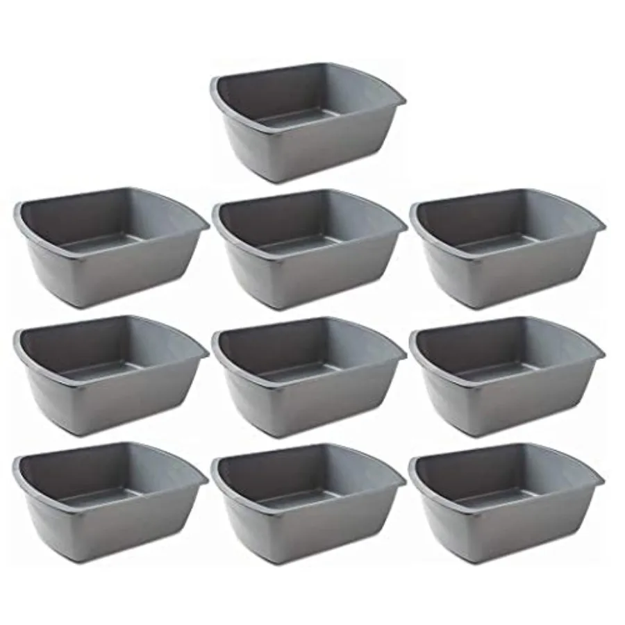 

Wash Basins [10 Pack] Rectangular Plastic 7-Quart Graduated Hospital Soaking Tub with Markings Small Portable Washbasin for Fac